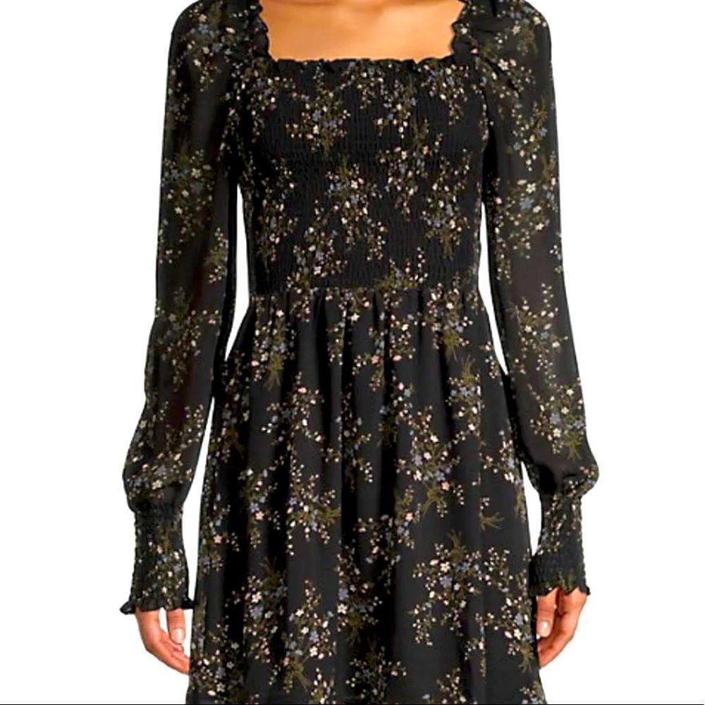 Allison New York‎ Printed Smocked Mini Dress